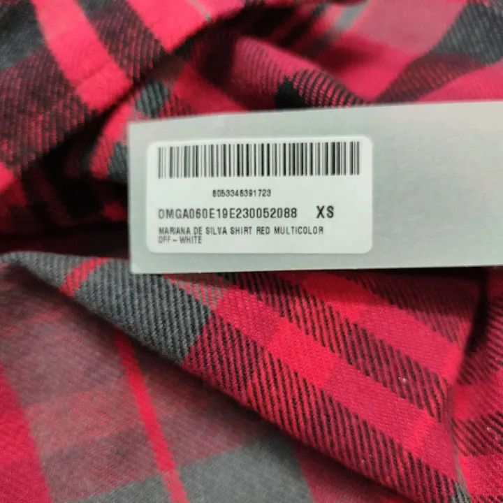 Off-White OFF-WHITE Mariana De Silva Red Plaid Shirt 0079 Size US XS / EU 42 / 0 - 6 Thumbnail