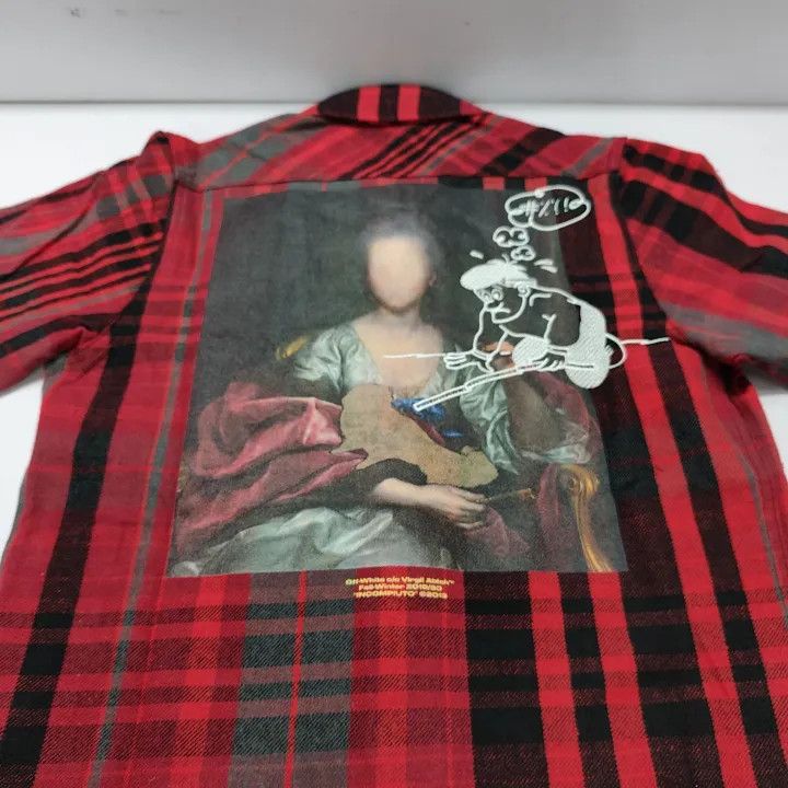 Off-White OFF-WHITE Mariana De Silva Red Plaid Shirt 0079 Size US XS / EU 42 / 0 - 9 Thumbnail