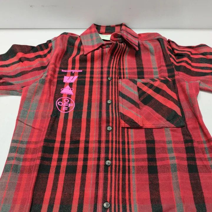Off-White OFF-WHITE Mariana De Silva Red Plaid Shirt 0079 Size US XS / EU 42 / 0 - 8 Thumbnail