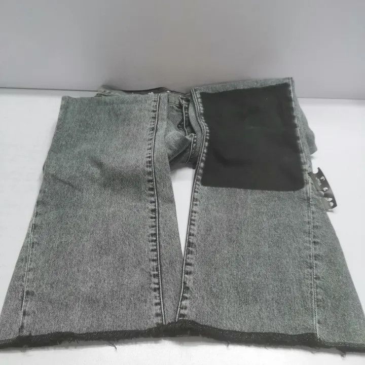 Off-White OFF-WHITE Gray Logo Print Straight Leg Jeans 0079 Size US 30 / EU 46 - 7 Thumbnail
