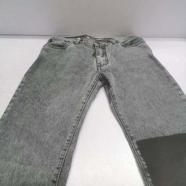 Off-White OFF-WHITE Gray Logo Print Straight Leg Jeans 0079 Size US 30 / EU 46 - 6 Thumbnail