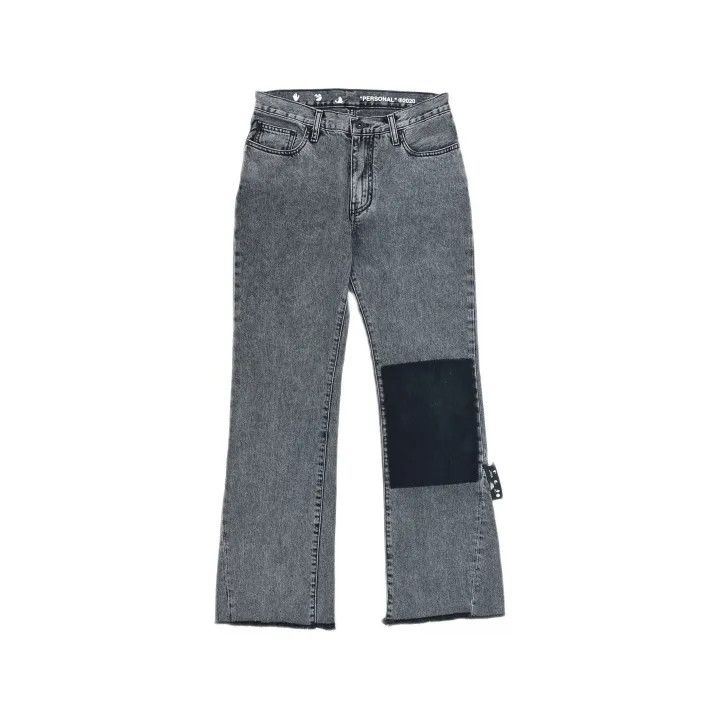 Off-White OFF-WHITE Gray Logo Print Straight Leg Jeans 0079 Size US 30 / EU 46 - 2 Thumbnail