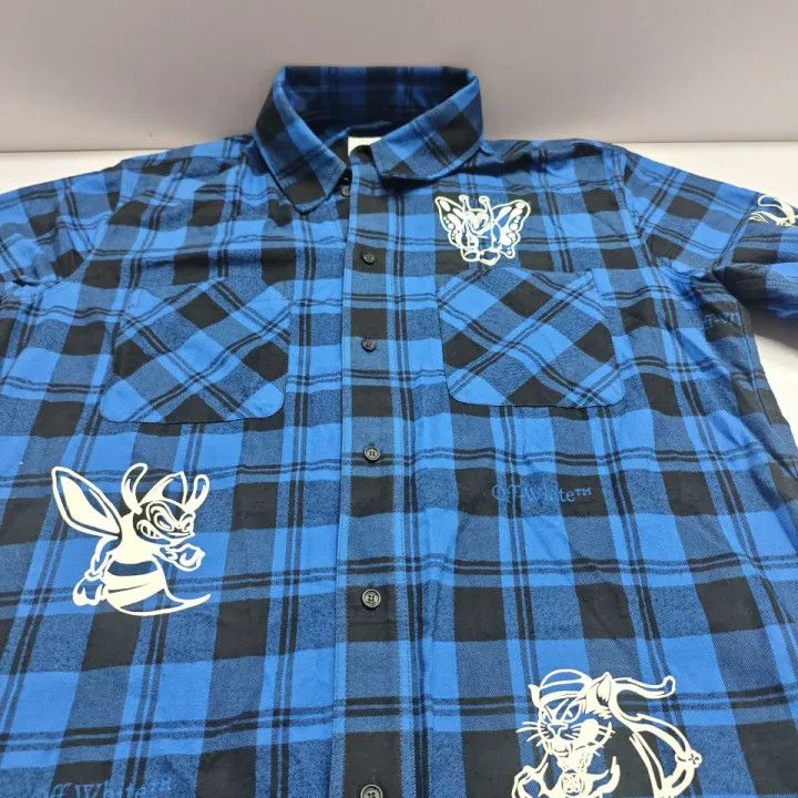 Off-White OFF-WHITE Plaid Animal Print Button-Up Shirt 0079 Size US L / EU 52-54 / 3 - 12 Thumbnail
