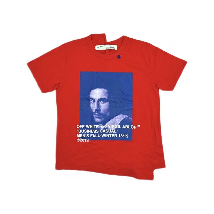 Off-White Off-White Portrait Print Irregular Red T-shirt 0079 Size US M / EU 48-50 / 2 - 2 Thumbnail