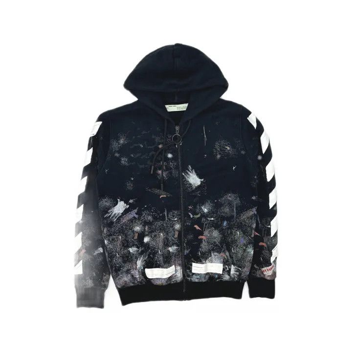 Off-White OFF-WHITE Galaxy Brush Black Hoodie for Men 0079 Size US XS / EU 42 / 0 - 2 Thumbnail