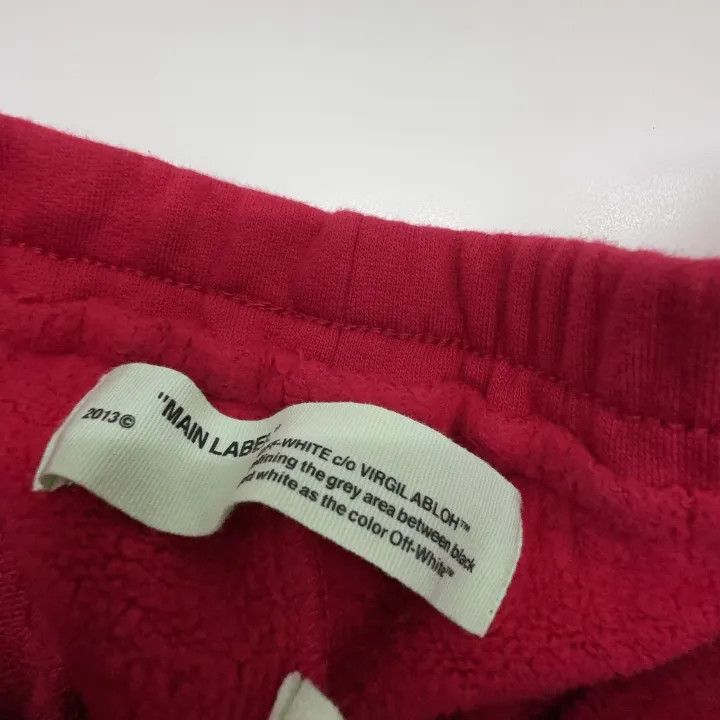 Off-White Off-White Logo Print Red Jogger Pants 0079 Size US 27 - 3 Thumbnail