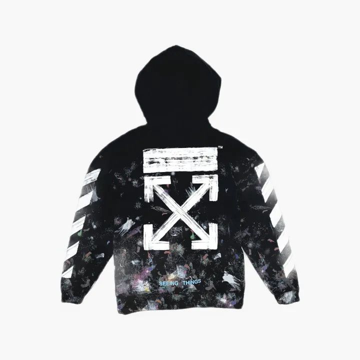 Off-White Off-White Patterned Black Hoodie for Men 0079 Size US XXS / EU 40 - 3 Thumbnail