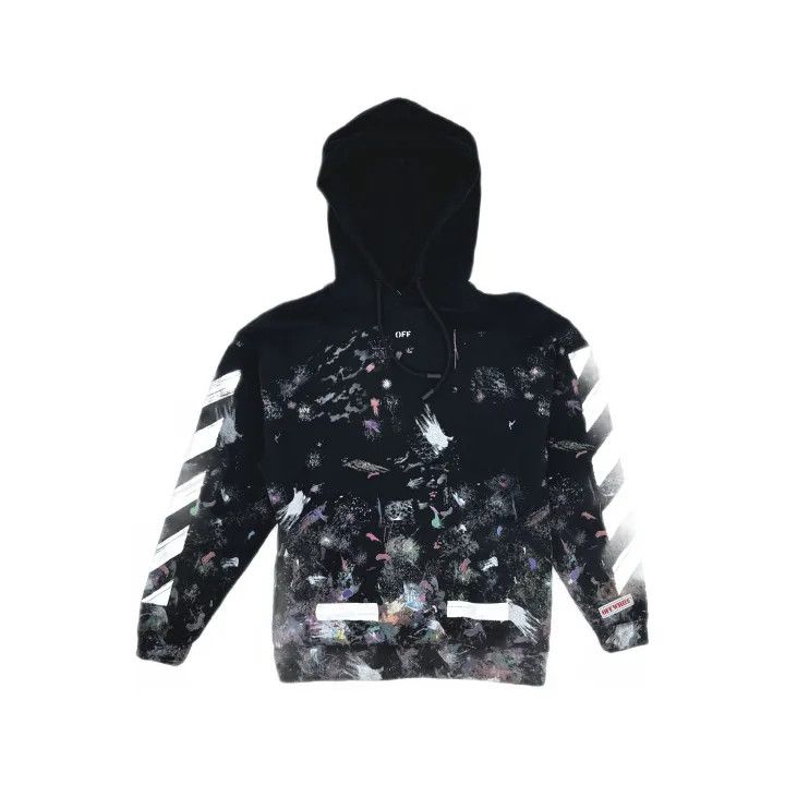 Off-White Off-White Patterned Black Hoodie for Men 0079 Size US XXS / EU 40 - 2 Thumbnail