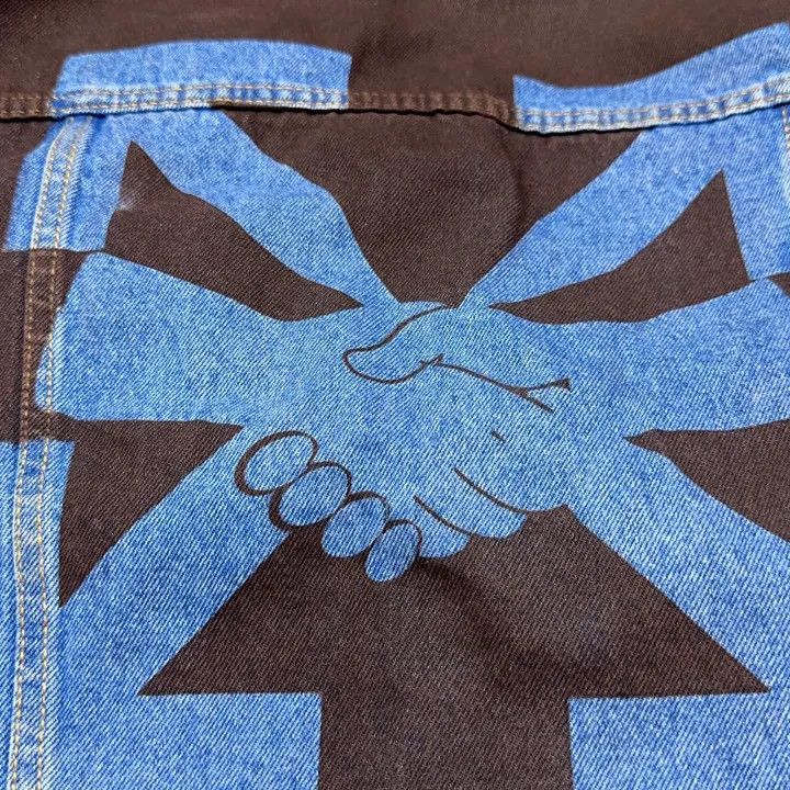 Off-White Off-White Distressed Denim Jacket with Arrow Print 0079 Size US L / EU 52-54 / 3 - 4 Thumbnail