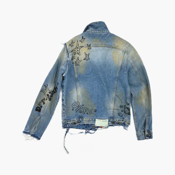 Off-White OFF-WHITE Blue Graffiti Denim Jacket for Men 0079 Size US S / EU 44-46 / 1 - 3 Thumbnail
