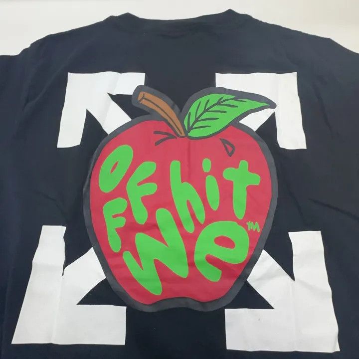 Off-White Off-White Black Apple Print Short Sleeve T-Shirt 0079 Size US L / EU 52-54 / 3 - 6 Thumbnail