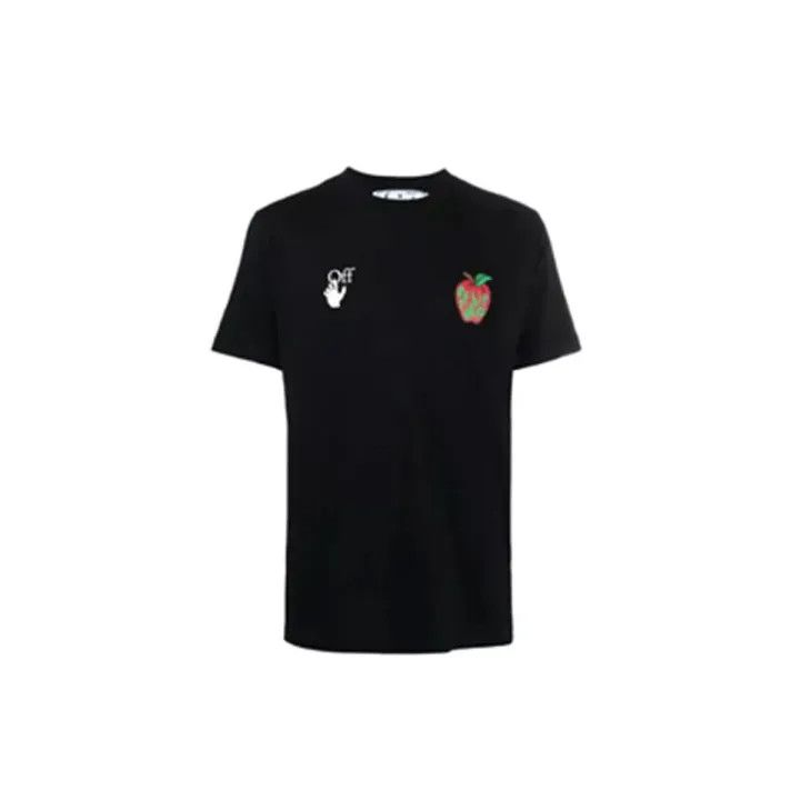 Off-White Off-White Black Apple Print Short Sleeve T-Shirt 0079 Size US L / EU 52-54 / 3 - 2 Thumbnail