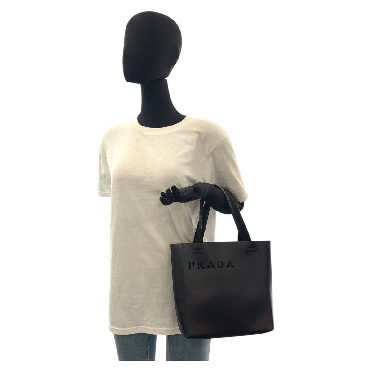 Prada Prada Punching Logo Leather Tote Bag Leather Tote Bag DUTY