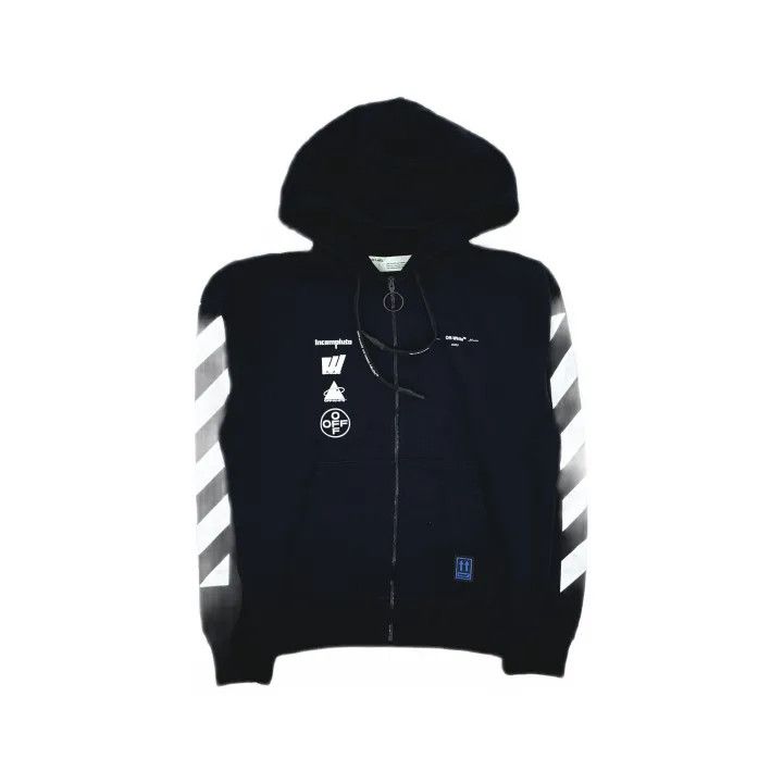 Off-White Off-White Black Graphic Zip-Up Hoodie 0079 Size US M / EU 48-50 / 2 - 2 Thumbnail
