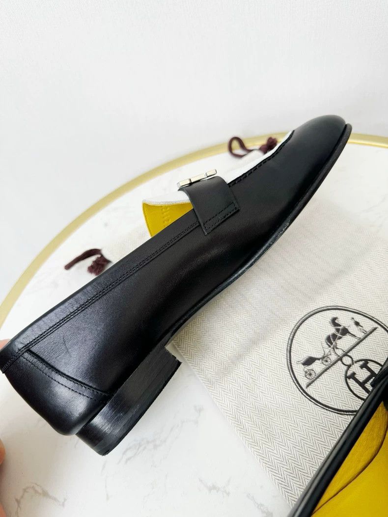 Hermes Hermes Loafers Black and White Size 38 Size US 9 / EU 42 - 4 Thumbnail