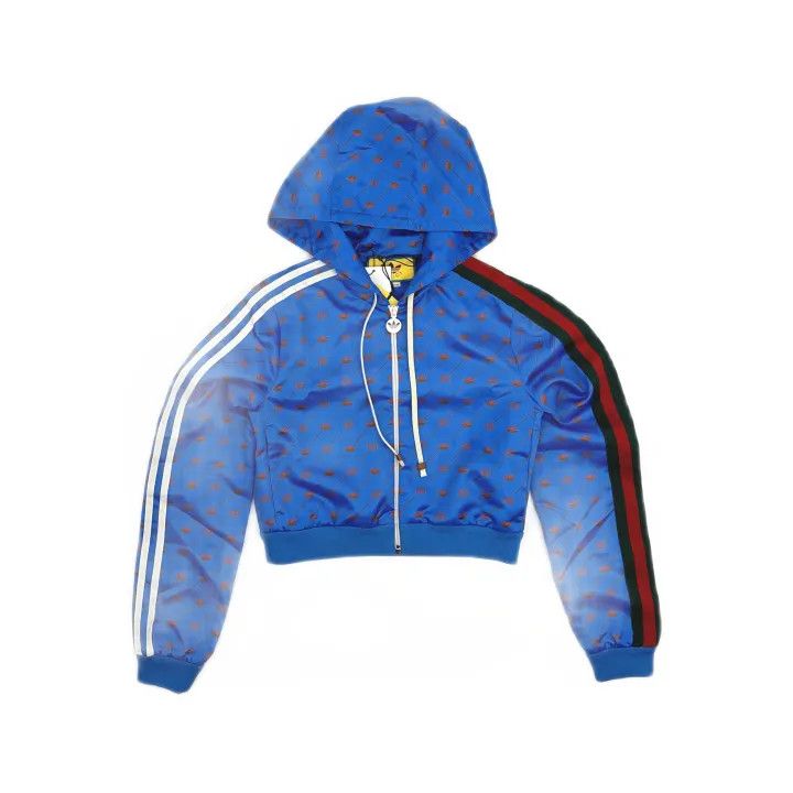 Gucci GUCCI x Adidas Logo Print Hooded Jacket Size XXS / US 00 / IT 34 - 2 Thumbnail