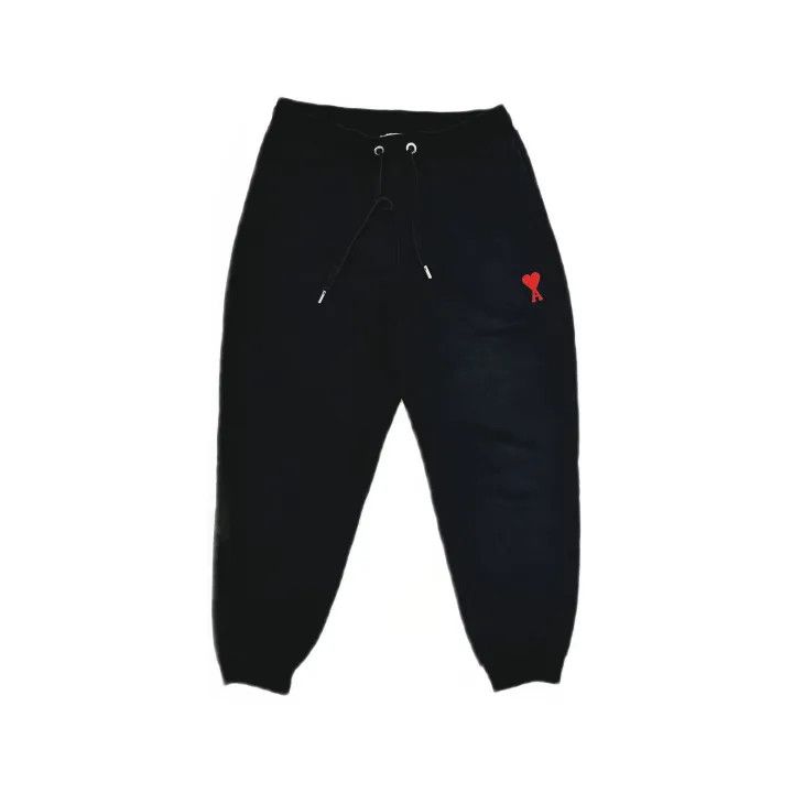 AMI AMIPARIS Red Heart Embroidery Jogging Pants 0079 Size US 32 / EU 48 - 2 Thumbnail