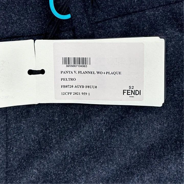 Fendi Fendi High-Waist Straight Casual Trousers for Men 0079 Size US 44 / EU 60 - 3 Thumbnail