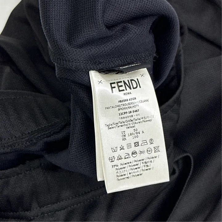Fendi Fendi Black Drawstring Knit Sweatpants for Men 0079 Size US 44 / EU 60 - 4 Thumbnail