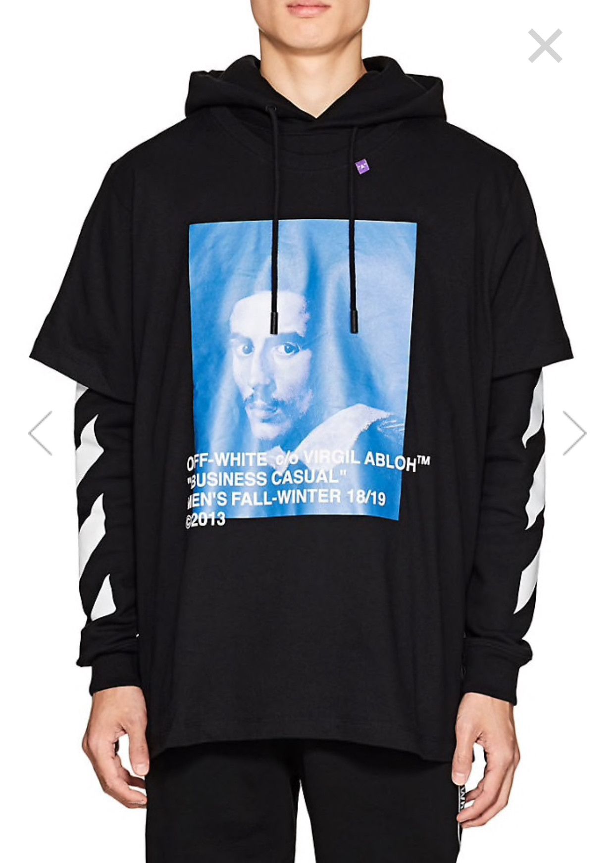 Off white layered hoodie online