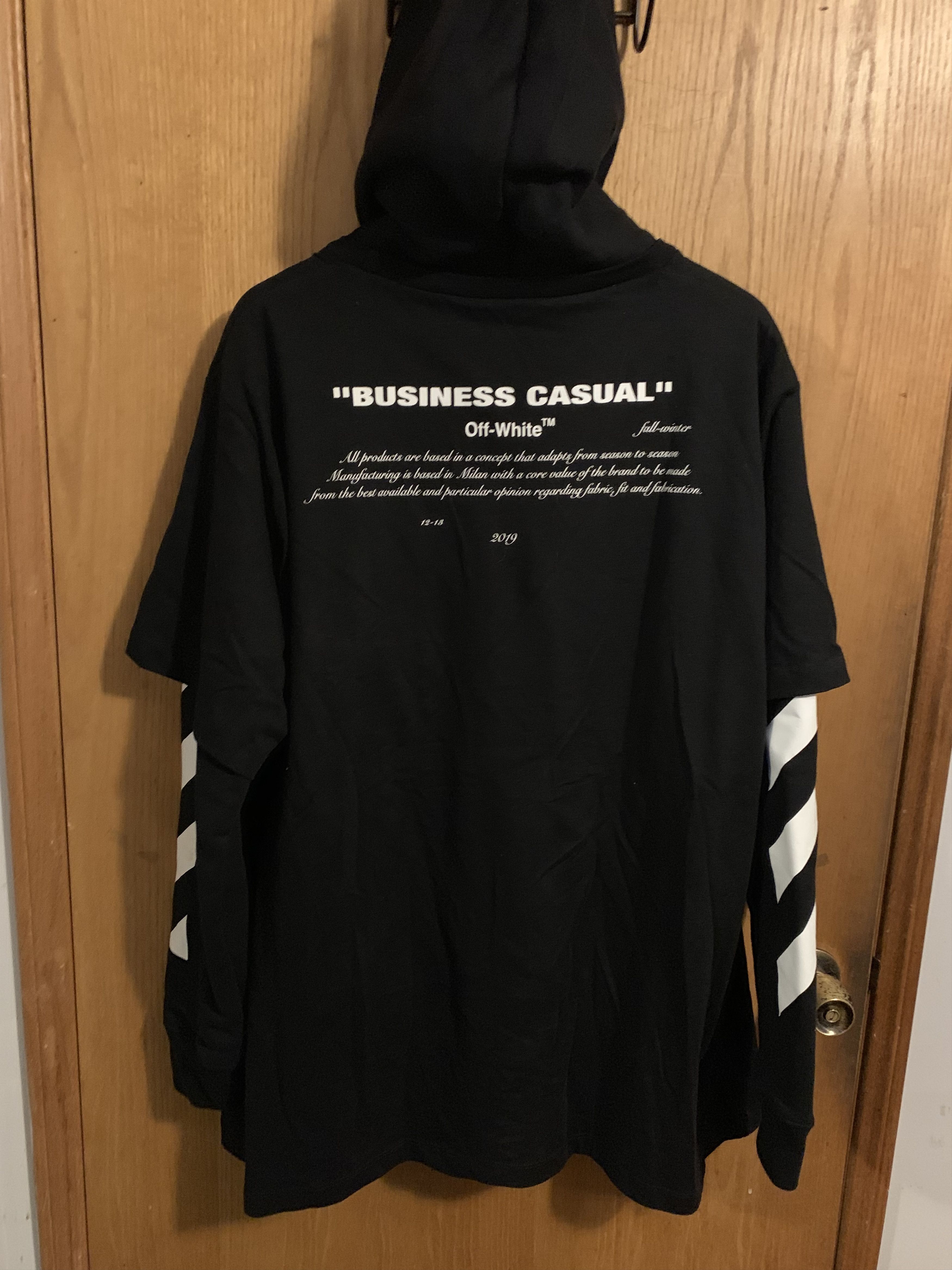 Off white layered hoodie sale