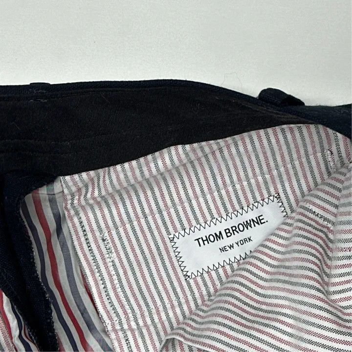 Thom Browne Thom Browne Black Cotton Long Pants for Men 0079 Size US 26 / EU 42 - 4 Thumbnail