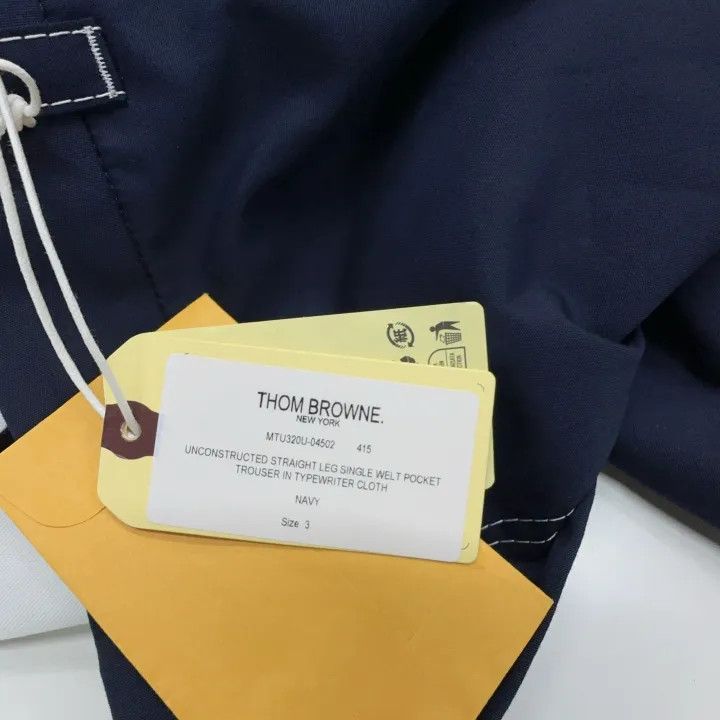 Thom Browne Thom Browne Navy Blue Straight-Cut Casual Pants 0079 Size US 26 / EU 42 - 4 Thumbnail