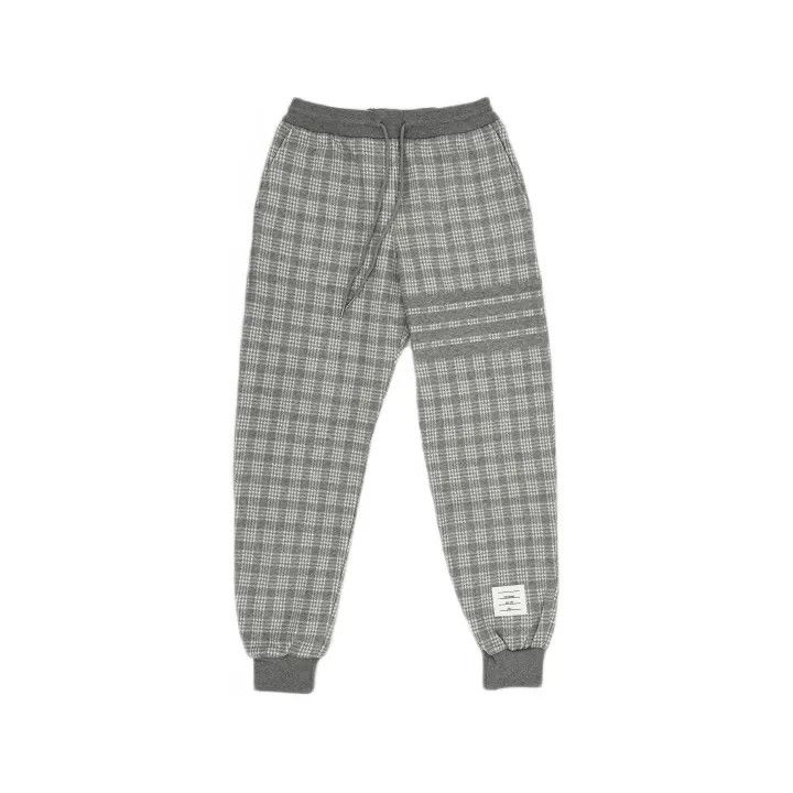 Thom Browne Thom Browne Gray Plaid Drawstring Track Pants 0079 Size US 26 / EU 42 - 2 Thumbnail