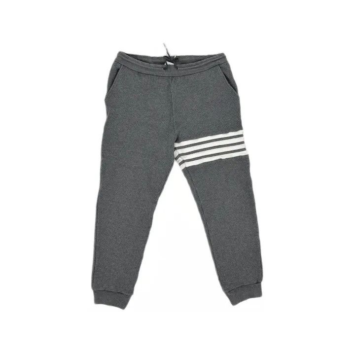 Thom Browne Thom Browne Gray Cuffed Sports Knit Pants 0079 Size US 26 / EU 42 - 2 Thumbnail