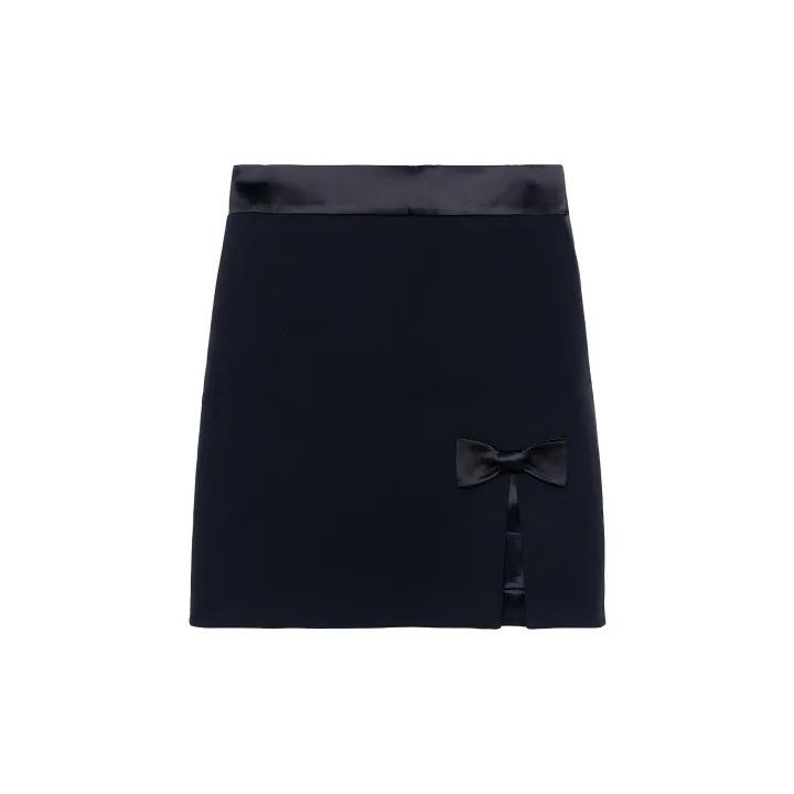 Miu Miu Miu Miu FW21 Side Bow Mini Skirt 0079 Size 40" / US 18 - 2 Thumbnail