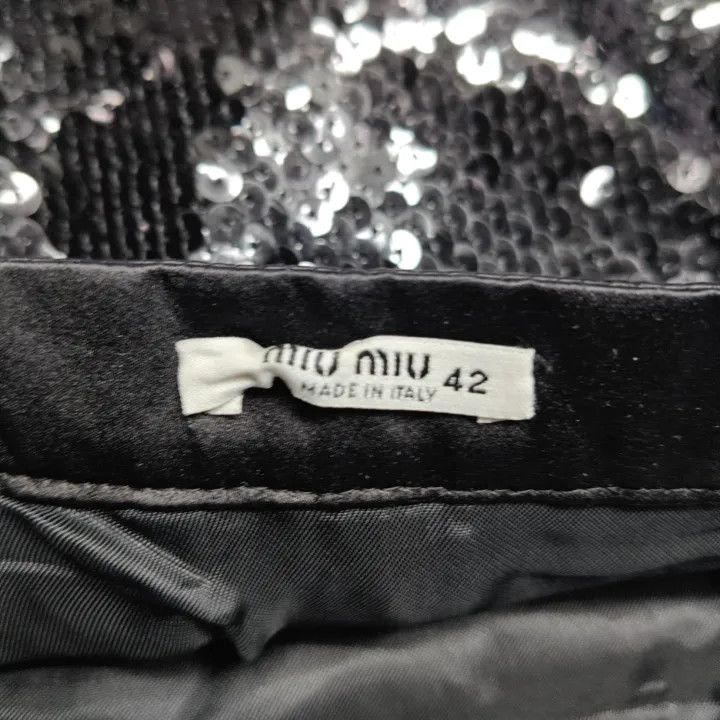 Miu Miu Miu Miu Stylish Sequin Decorative Mini Skirt 0079 Size 42" / US 20 - 4 Thumbnail