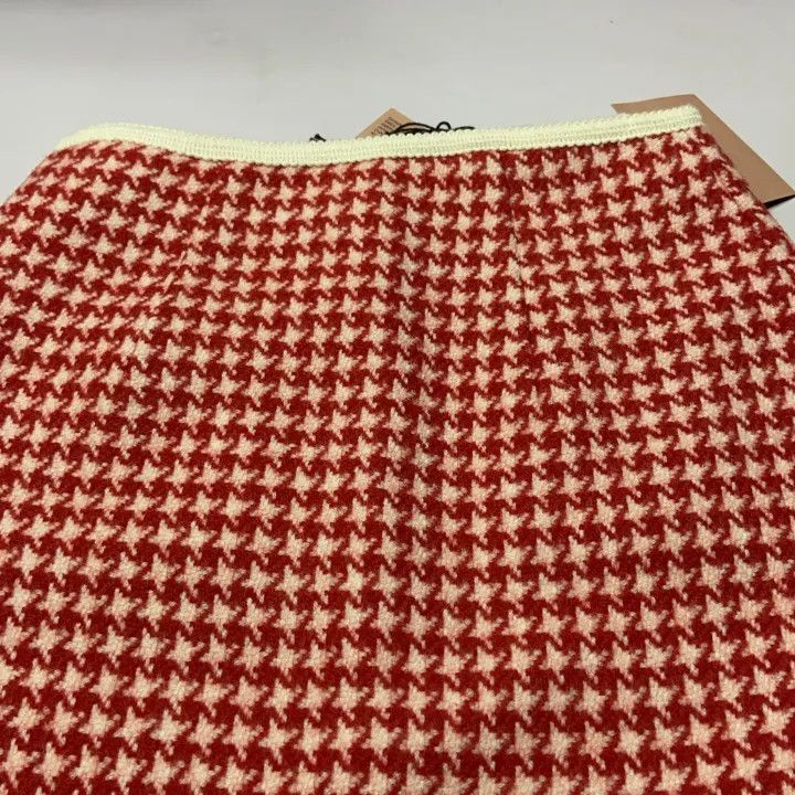 Miu Miu Miu Miu Red Houndstooth Mini Skirt 0079 Size 36" / US 14 / IT 50 - 6 Thumbnail