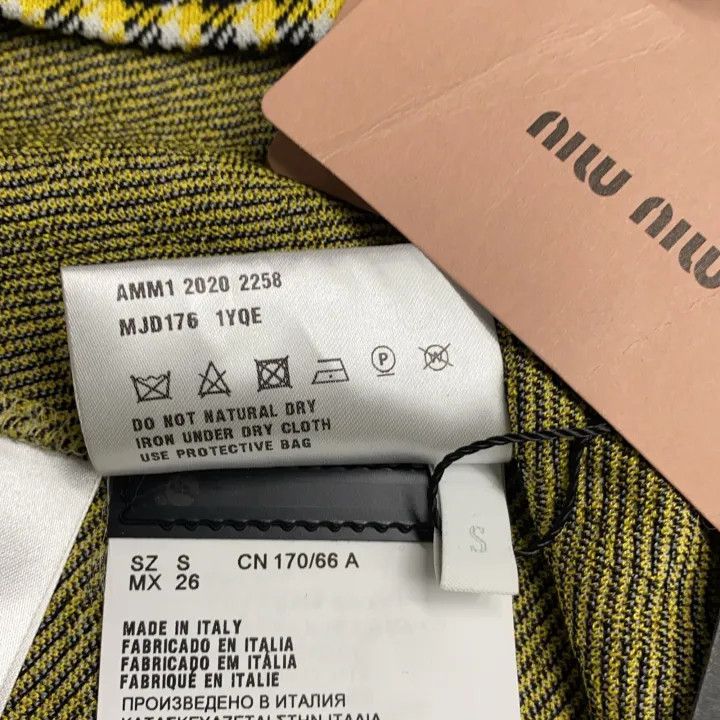 Miu Miu Miu Miu Color Block Check A-Line Skirt 0079 Size 24" / US 00 / IT 34 - 5 Thumbnail