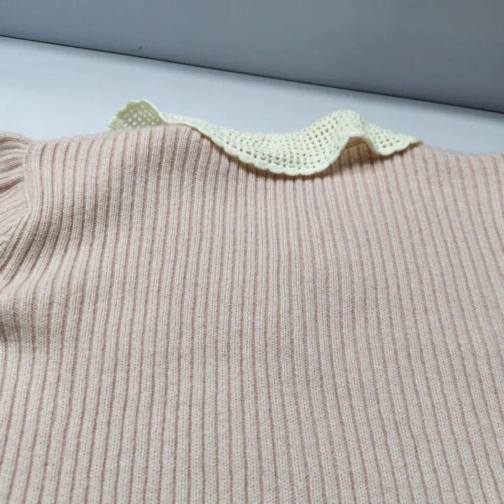 Miu Miu Miu Miu Pink Knit Cardigan with White Collar 0079 Size M / US 6-8 / IT 42-44 - 7 Thumbnail
