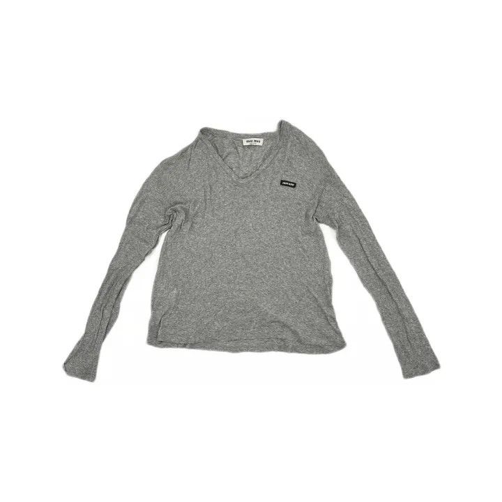 Miu Miu Miu Miu Gray Crew Neck T-Shirt 0079 Size M / US 6-8 / IT 42-44 - 2 Thumbnail