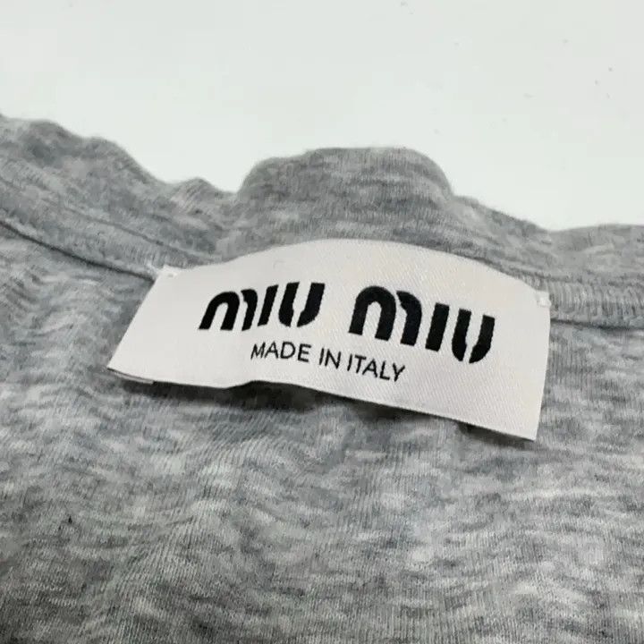 Miu Miu Miu Miu Gray Crew Neck T-Shirt 0079 Size M / US 6-8 / IT 42-44 - 4 Thumbnail