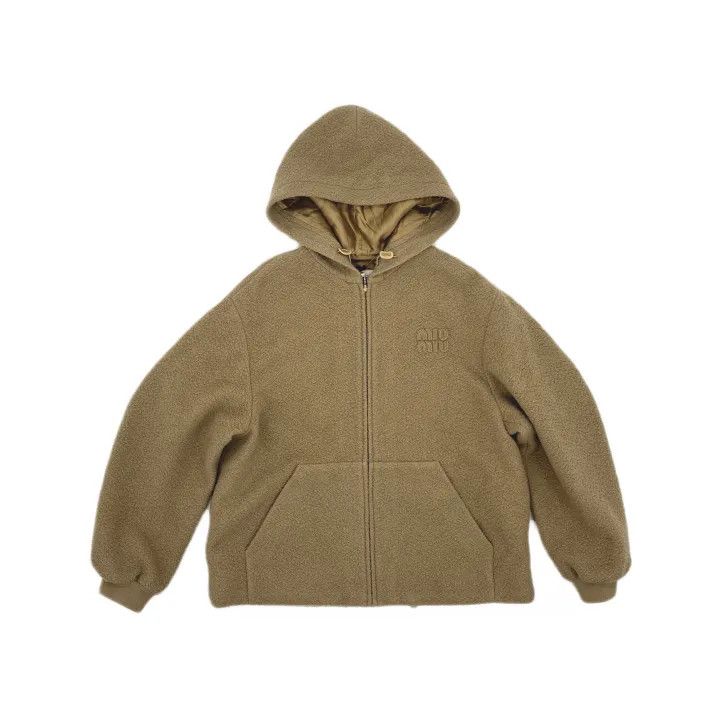 Miu Miu Miu Miu Brown Hoodie with Zipper and Pockets 0079 Size M / US 6-8 / IT 42-44 - 2 Thumbnail
