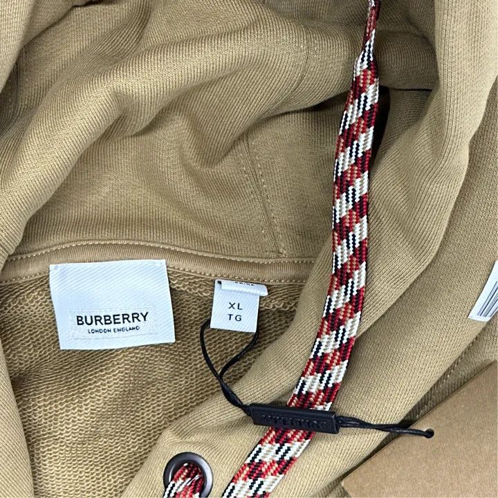 Burberry Burberry Beige Logo Print Long Sleeve Hoodie 0079 Size XL / US 12-14 / IT 48-50 - 4 Thumbnail