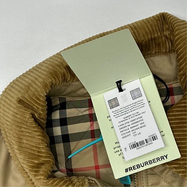 Burberry Burberry Quilted Jacket with Corduroy Collar 0079 Size XL / US 12-14 / IT 48-50 - 4 Thumbnail