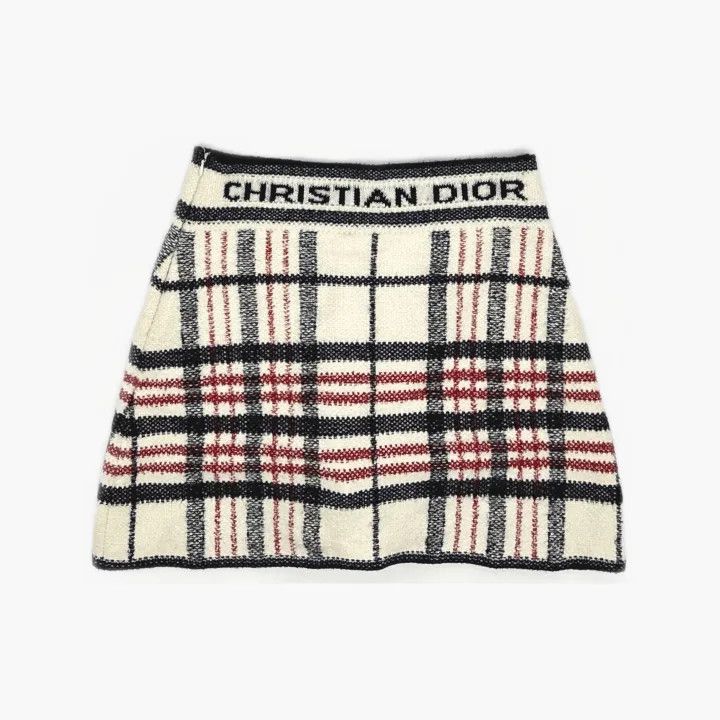 Dior Dior Color Block Plaid A-Line Skirt 0079 Size 38" / US 16 / IT 52 - 3 Thumbnail