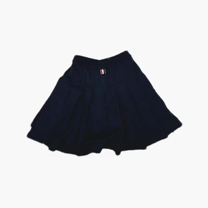 Thom Browne Thom Browne Navy Pleated Mini Skirt for Women 0079 Size 38" / US 16 / IT 52 - 3 Thumbnail