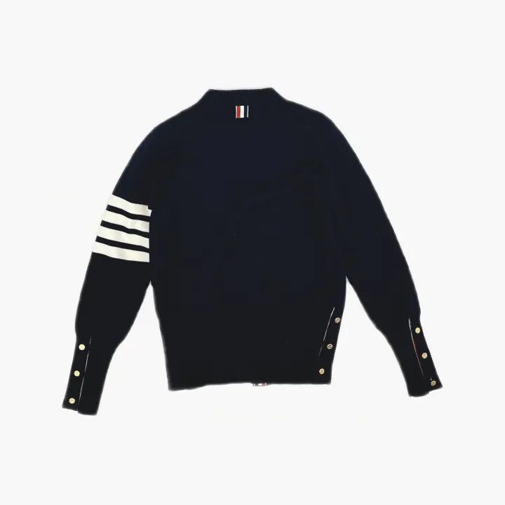 Thom Browne Thom Browne Navy V-Neck Cardigan for Women 0079 Size M / US 6-8 / IT 42-44 - 3 Thumbnail