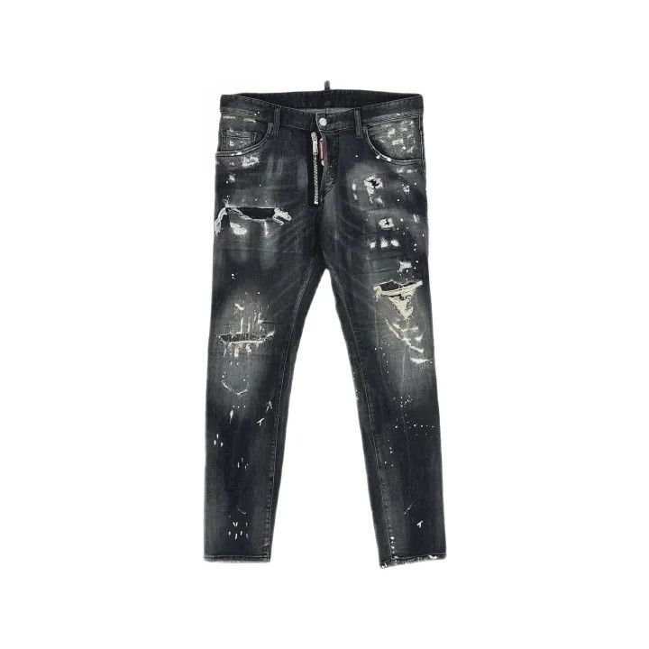 Dsquared2 DSQUARED2 Men's Distressed Black Jeans 0079 Size US 44 / EU 60 - 2 Thumbnail