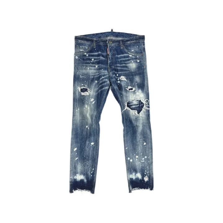 Dsquared2 DSQUARED2 FW22 Distressed Slim Fit Denim Jeans 0079 Size US 44 / EU 60 - 2 Thumbnail