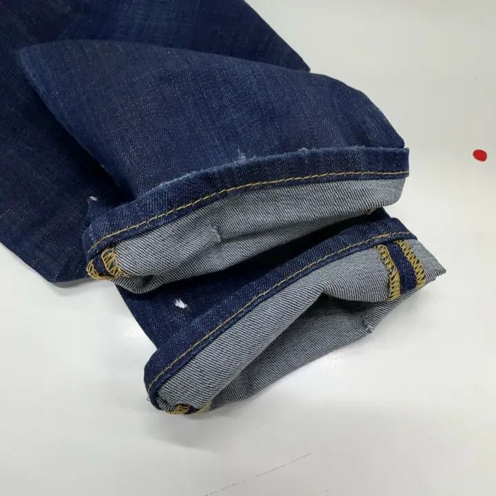 Dsquared2 DSQUARED2 Blue Distressed Straight Leg Jeans 0079 Size US 44 / EU 60 - 7 Thumbnail