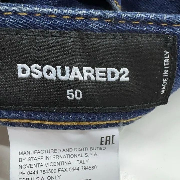Dsquared2 DSQUARED2 Blue Distressed Straight Leg Jeans 0079 Size US 44 / EU 60 - 4 Thumbnail
