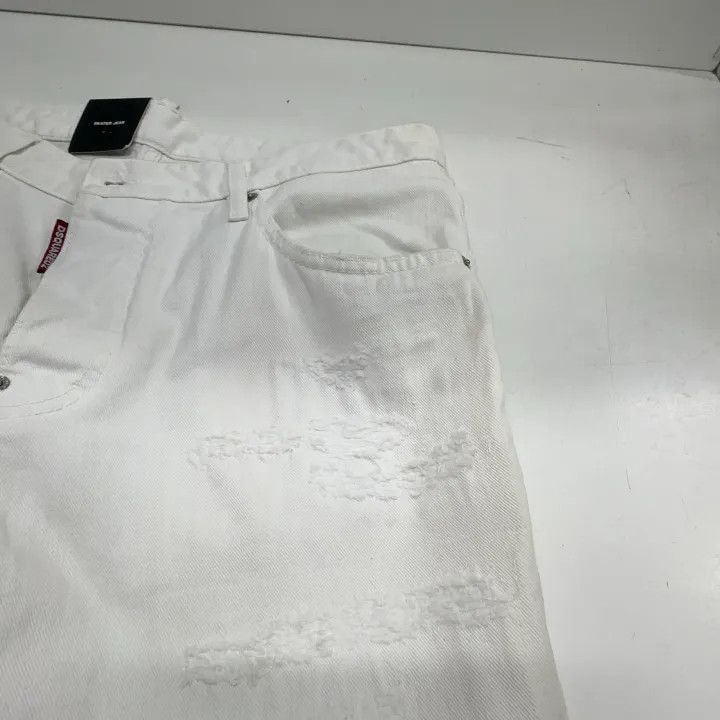 Dsquared2 DSQUARED2 Slim Fit White Denim Pants for Men 0079 Size US 44 / EU 60 - 9 Thumbnail