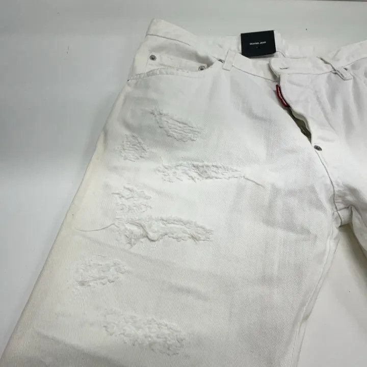 Dsquared2 DSQUARED2 Slim Fit White Denim Pants for Men 0079 Size US 44 / EU 60 - 10 Thumbnail