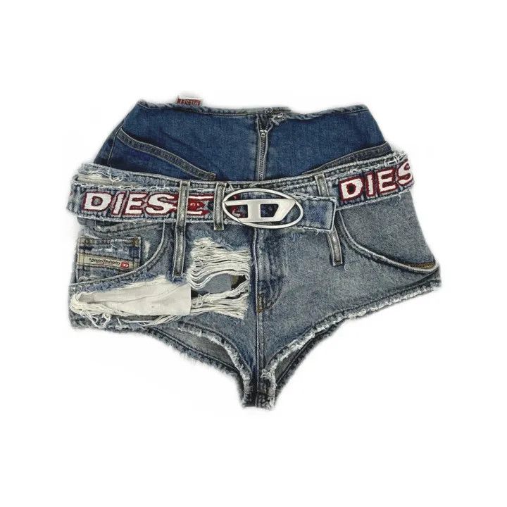 Diesel Diesel Oval-D Series Embroidered Denim Shorts 0079 Size US 26 / EU 42 - 2 Thumbnail