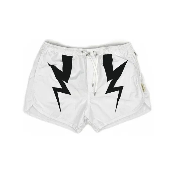 Neil Barrett Neil Barrett Lightning Print Casual Shorts 0079 Size US 30 / EU 46 - 2 Thumbnail